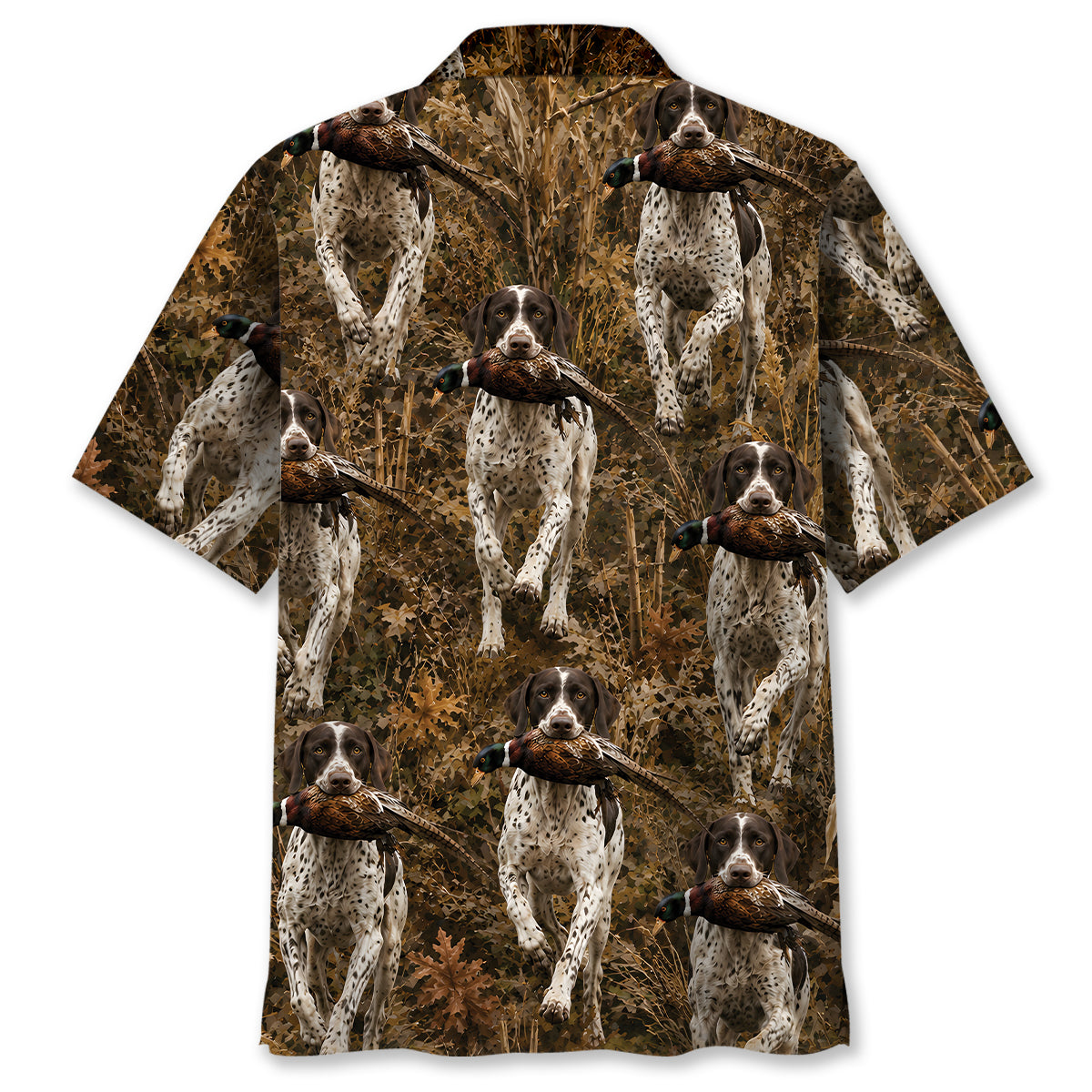 Camouflage English Pointer Running With Pheasant Hunting Hawaiian Shirt