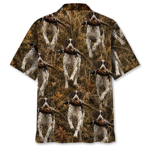 Camouflage English Pointer Running With Pheasant Hunting Hawaiian Shirt