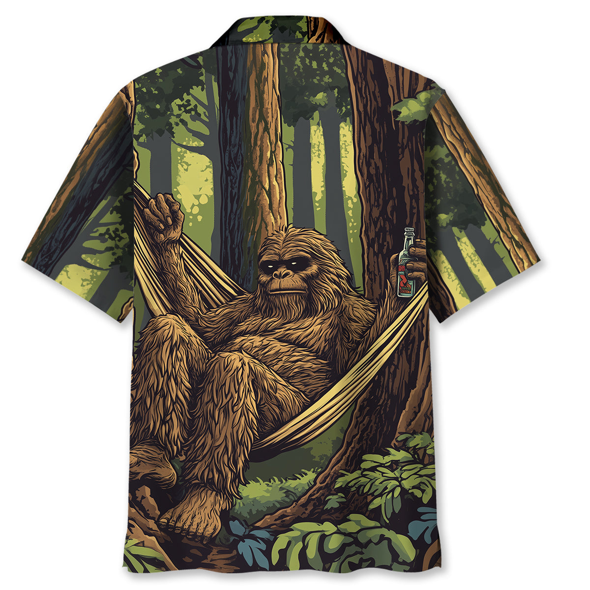 Bigfoot Lounging In A Hammock Hawaiian Shirt