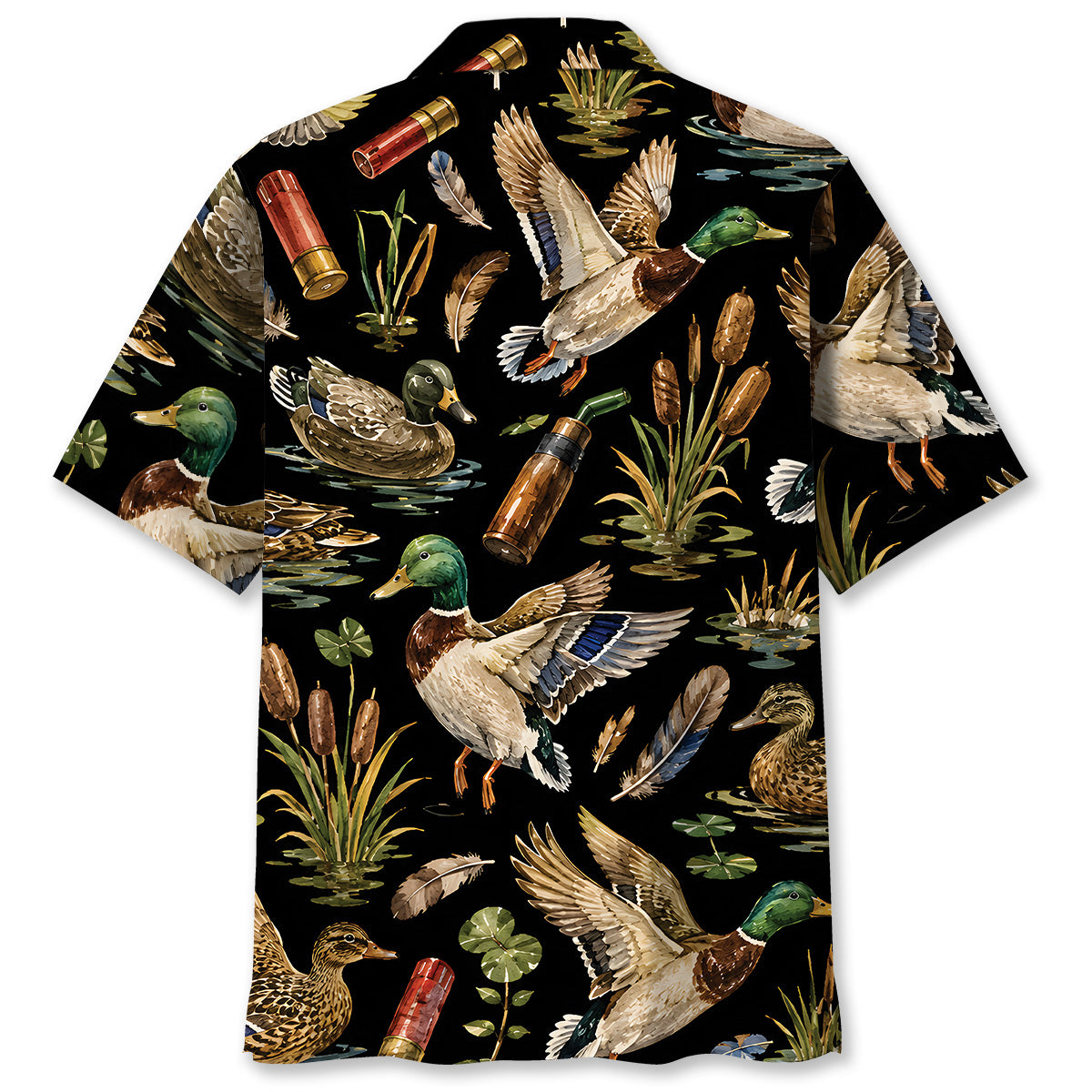 Duck Hunting Retro Black Hawaiian Shirt