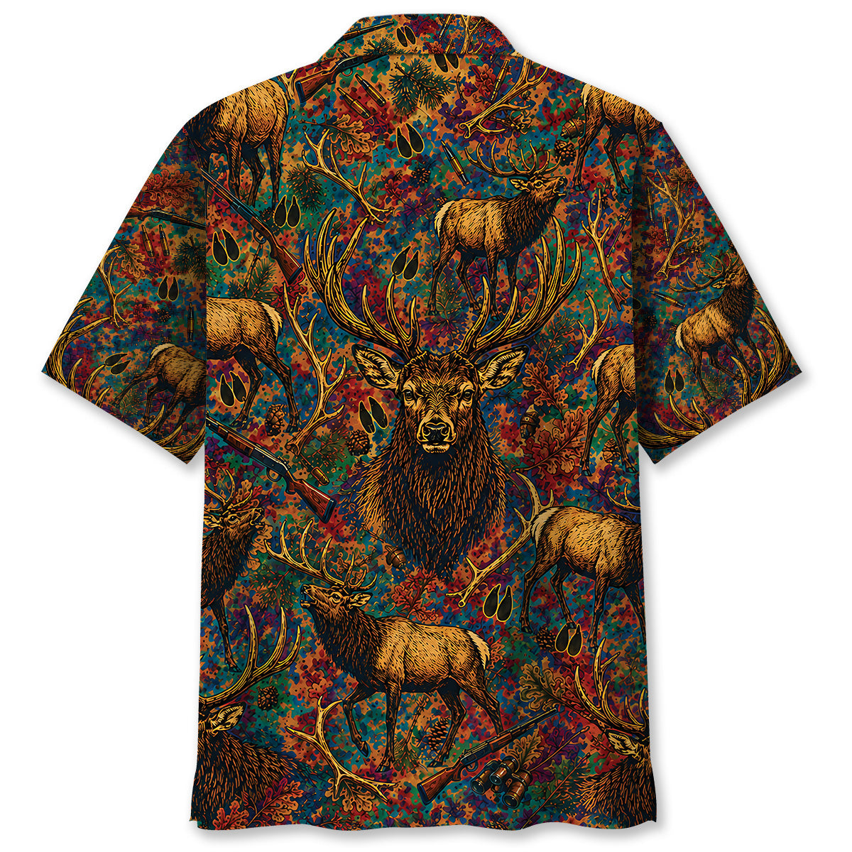 Psychedelic Elk Hunting Hawaiian Shirt
