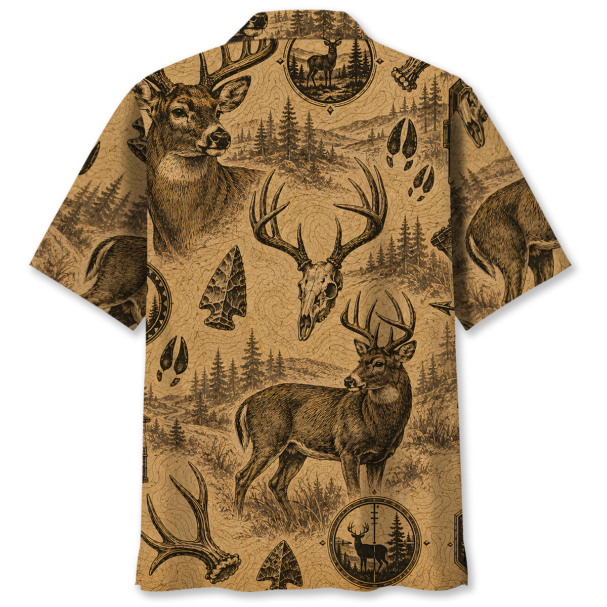 Deer Hunting Vintage Artwork Hawaiian Shirt