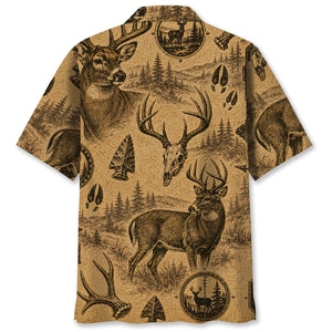 Deer Hunting Vintage Artwork Hawaiian Shirt