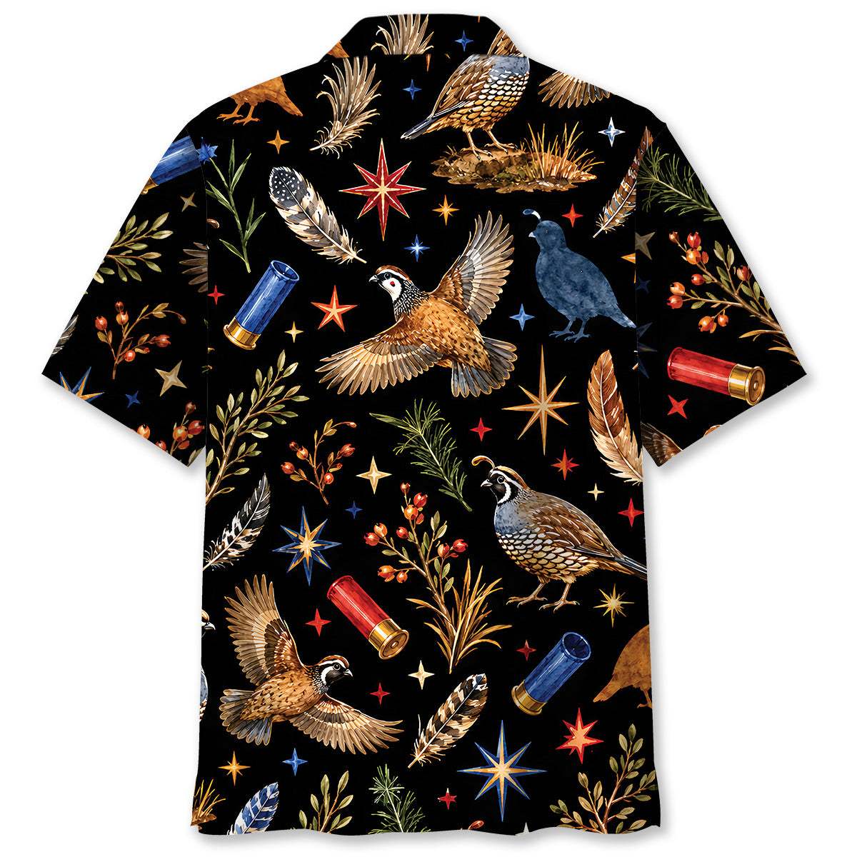 Quail Hunting Retro Black Hawaiian Shirt