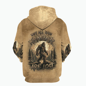 Vintage Sasquatch Not All Who Wander Are Lost All Over Print Shirt
