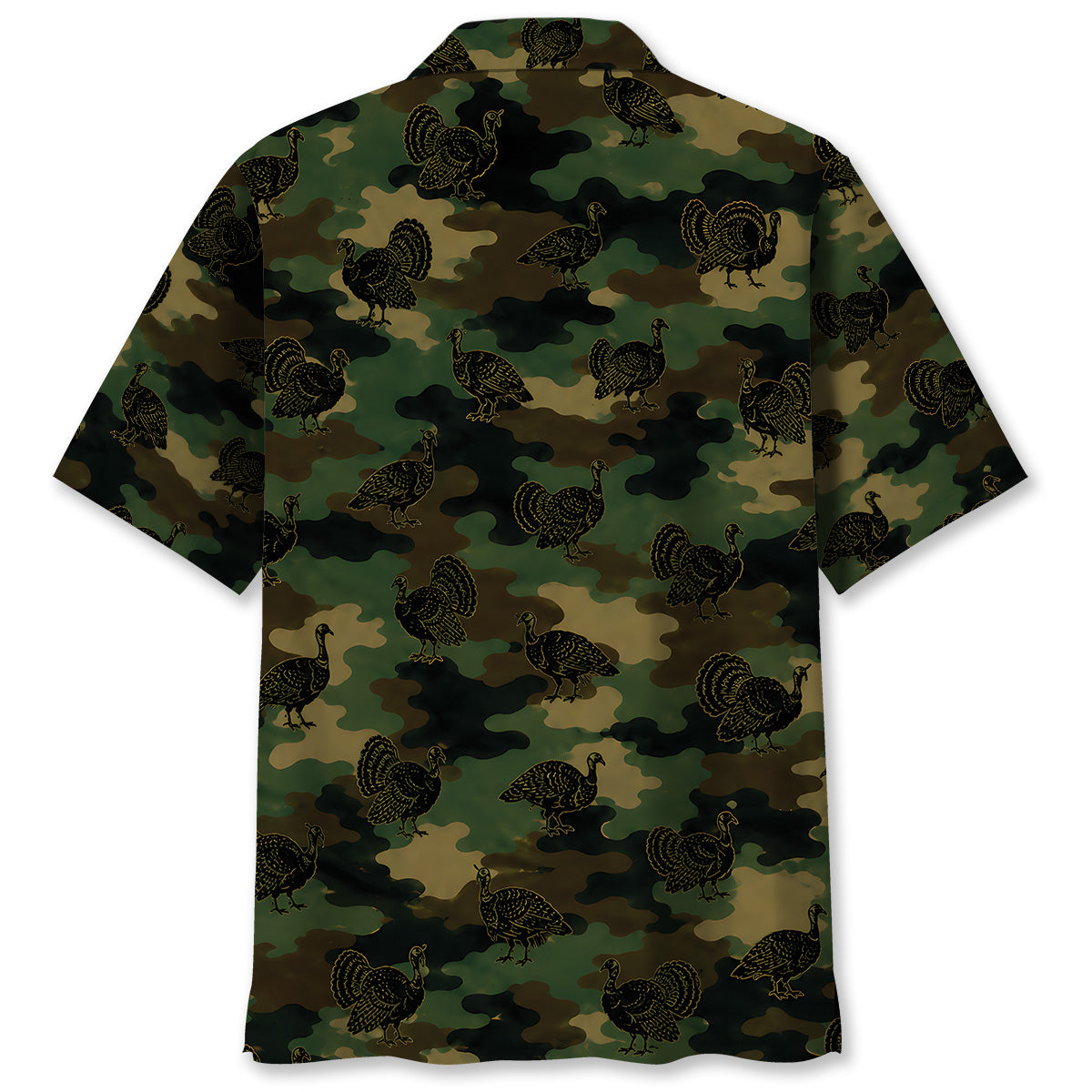 Wild Turkey Camouflage Millitary Hawaiian Shirt