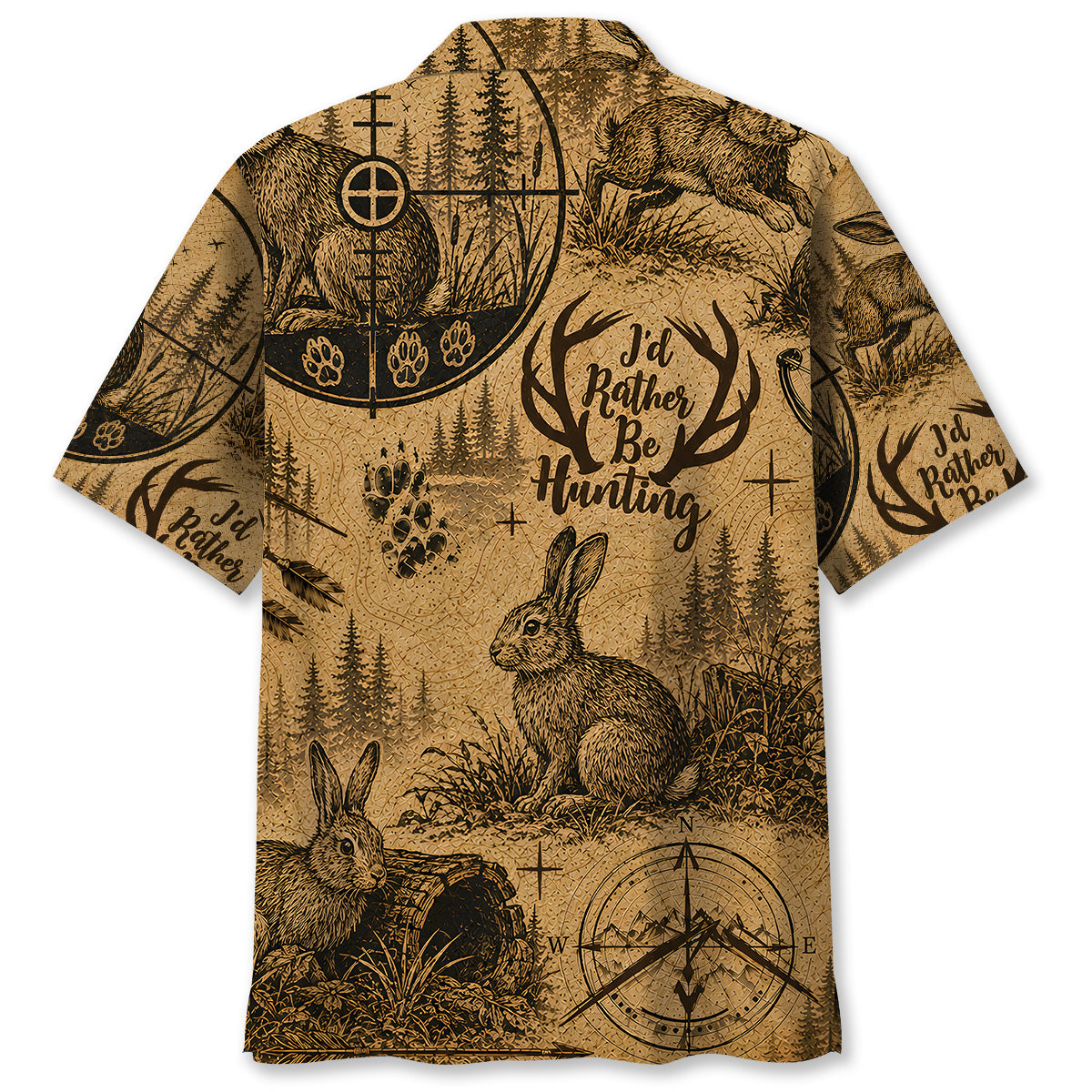Rabbit I'd Rather be Hunting Hawaiian Shirt