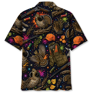 Retro Grouse Hunting Colorful Hawaiian Shirt