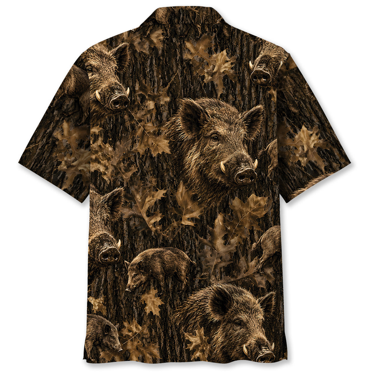 Vintage Hog Art Camo Hawaiian Shirt