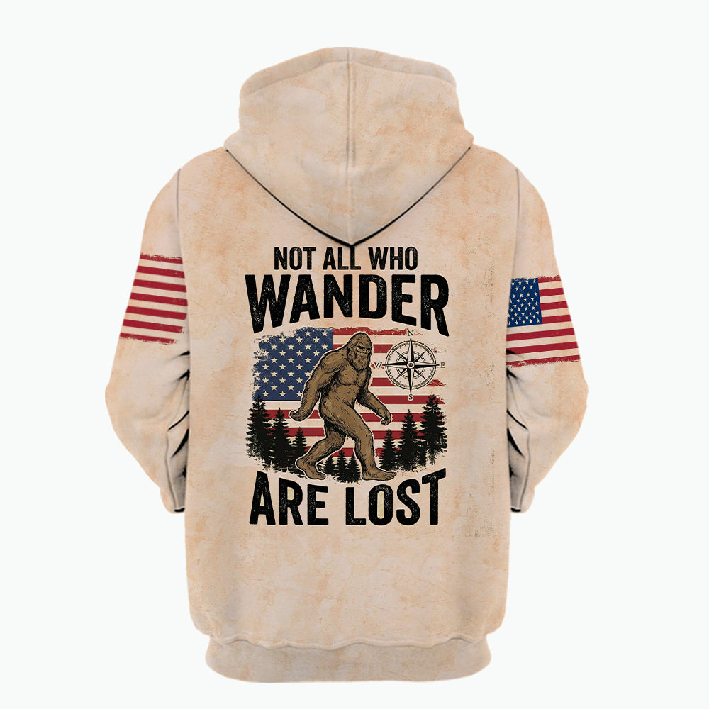 Vintage Bigfoot Not All Who Wander Are Lost All Over Print Shirt