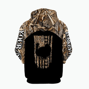 Custom Name Turkey Hunting Camo Grass All Over Print Shirt
