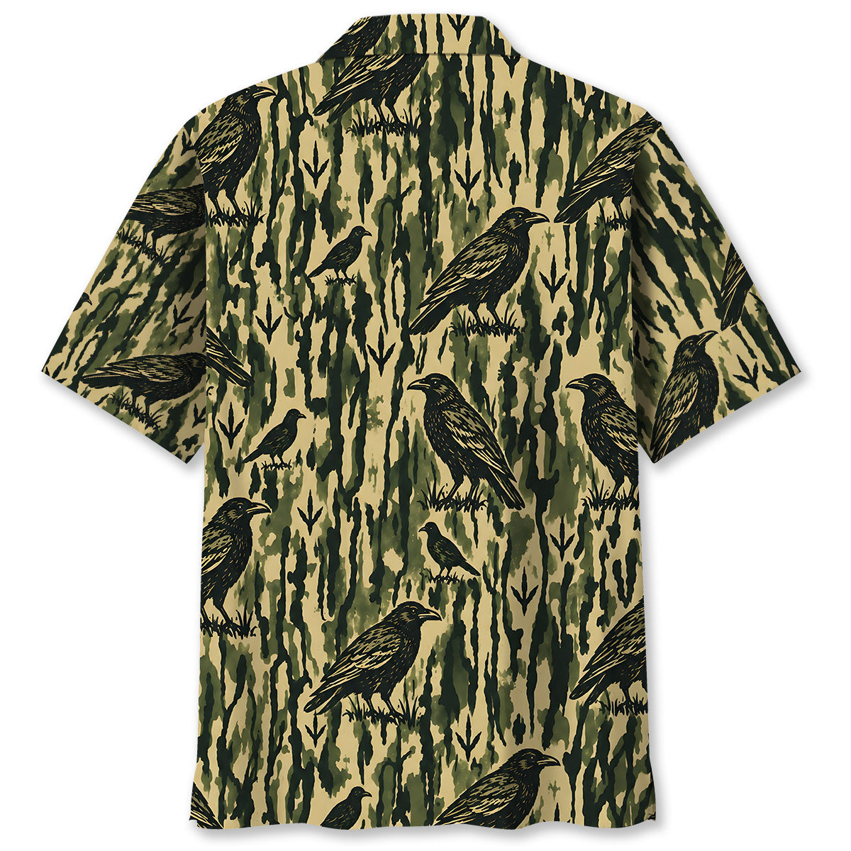 Crow Stripe Camouflage Hawaiian Shirt