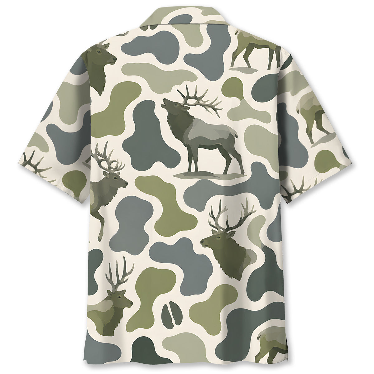 Elk Camouflage Hunting Funny Pattern Hawaiian Shirt
