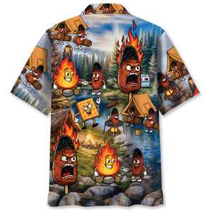 Burnt Weiner Funny Camping Hawaiian Shirt