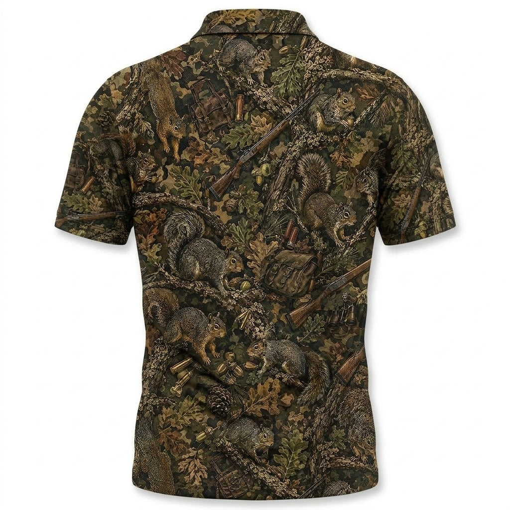 Vintage Squirrel Hunting Men Polo Shirt