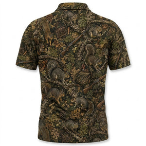 Vintage Squirrel Hunting Men Polo Shirt