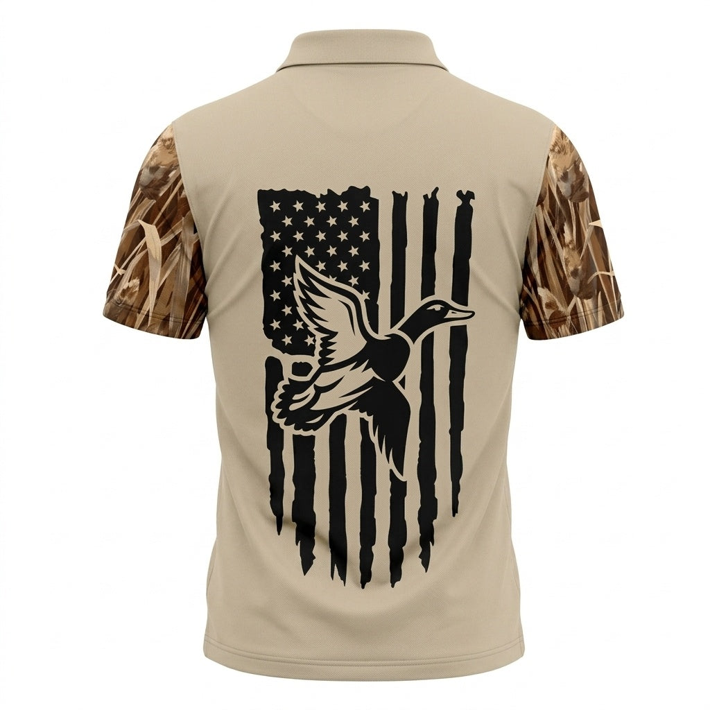 Blow Me Duck Hunting Camo Polo Men Shirt