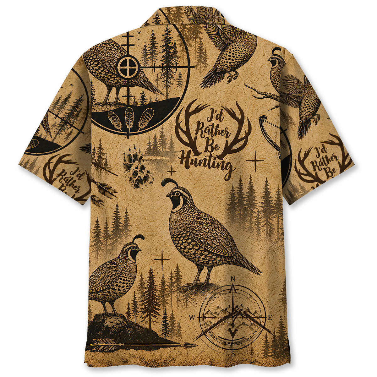 Quail I'd Rather Be Hunting Hawaiian Shirt