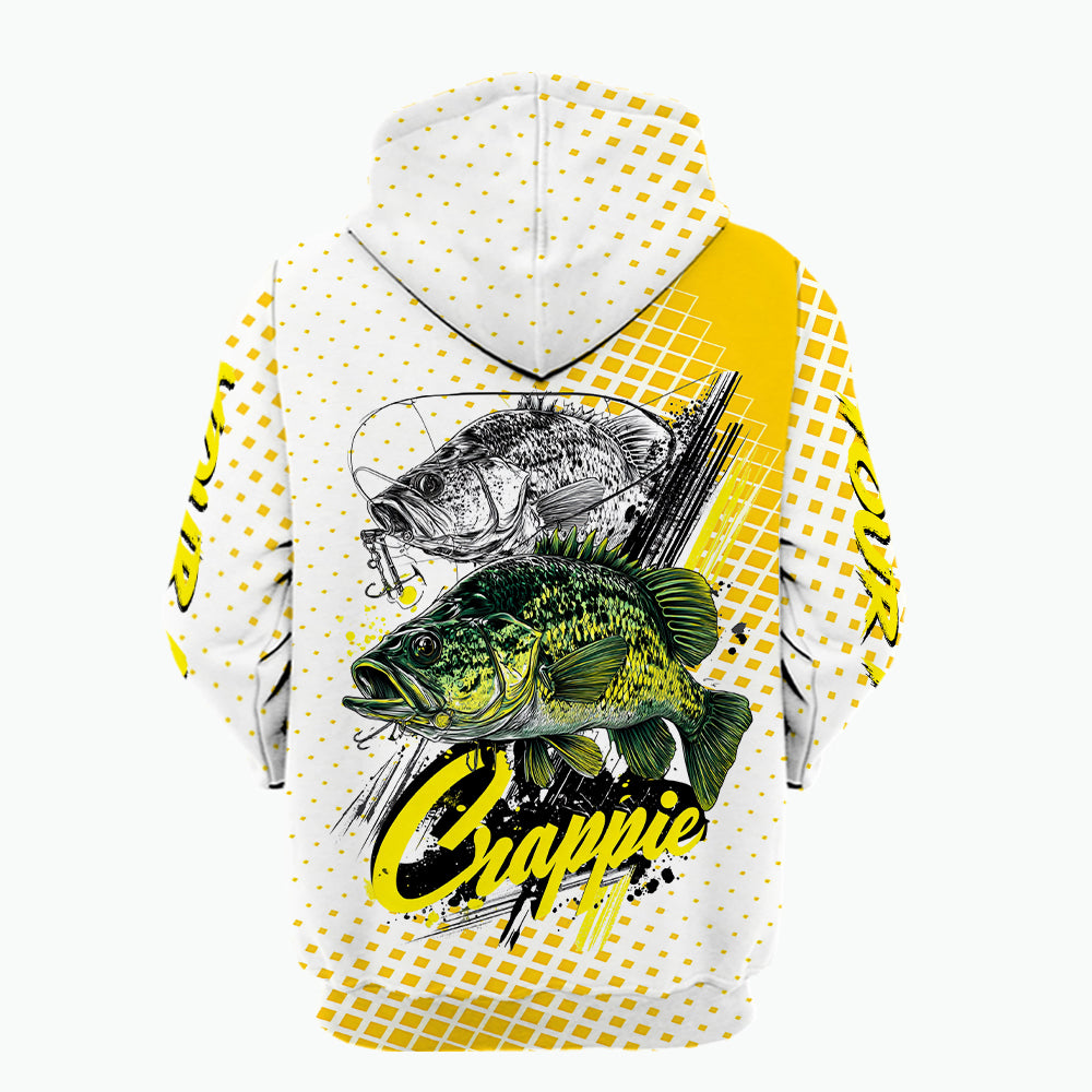 Custom Name Crappie Fish Yellow All Over Print Shirt