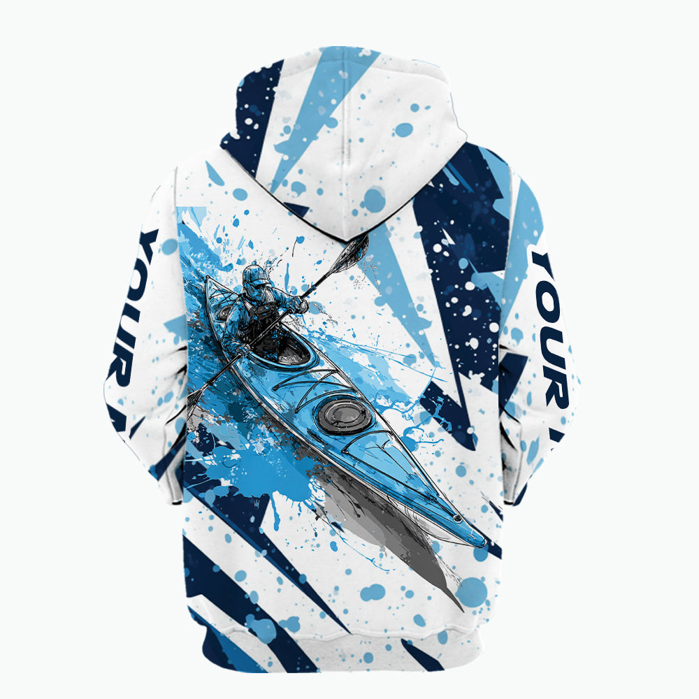 Custom Name Kayaking Blue All Over Print Shirt