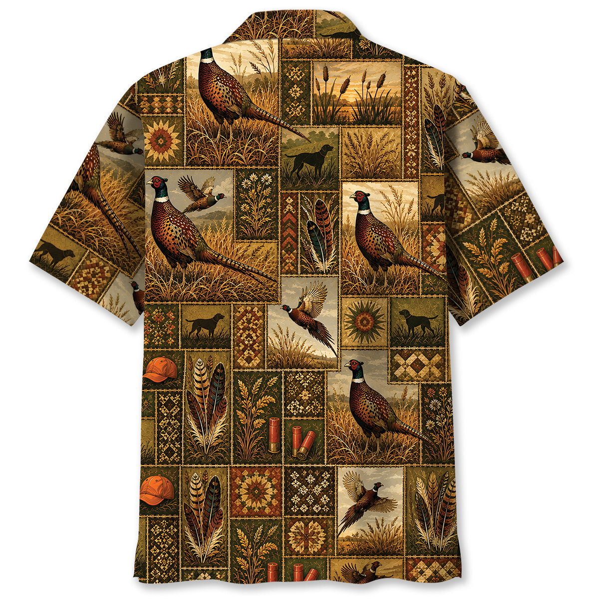 Pheasant Hunting Vintage Pattern Graphic Hawaiian Shirt