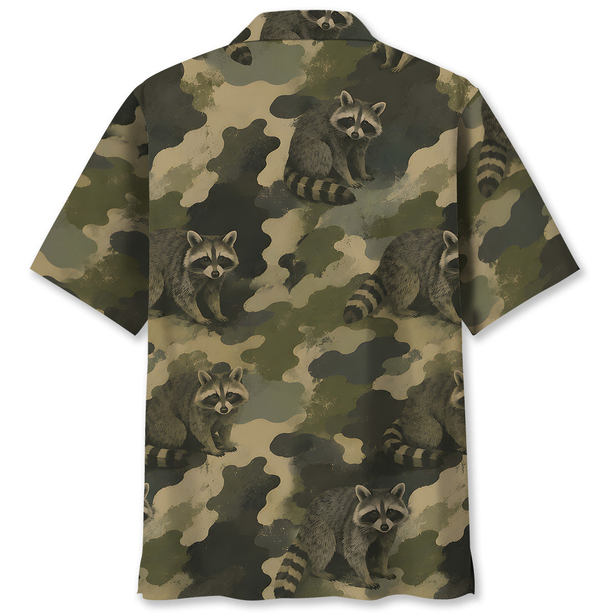 Raccoon Camouflage Graphic Pattern Hawaiian Shirt