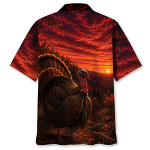 Turkey Hunting Burnt Sky Hawaiian Shirt