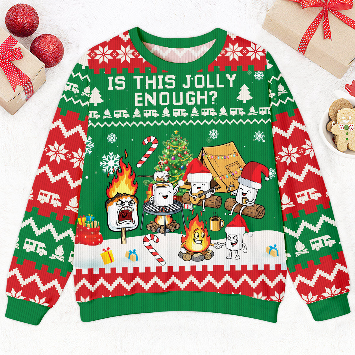 Burnt Marshmallow Christmas Ugly Sweater