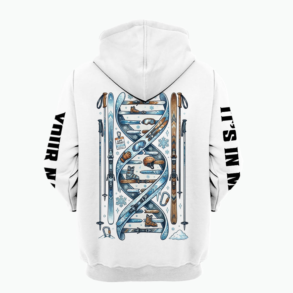 Custom Name Skiing It's In My DNA All Over Print Shirt