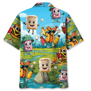 Funny Food Camping Hawaiian Shirt
