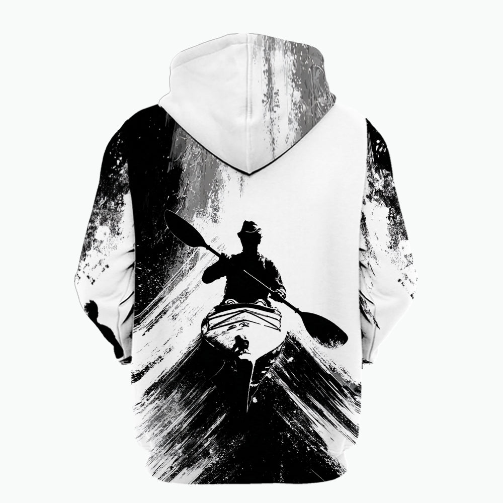 Black And White Kayaking Lover All Over Print Shirt