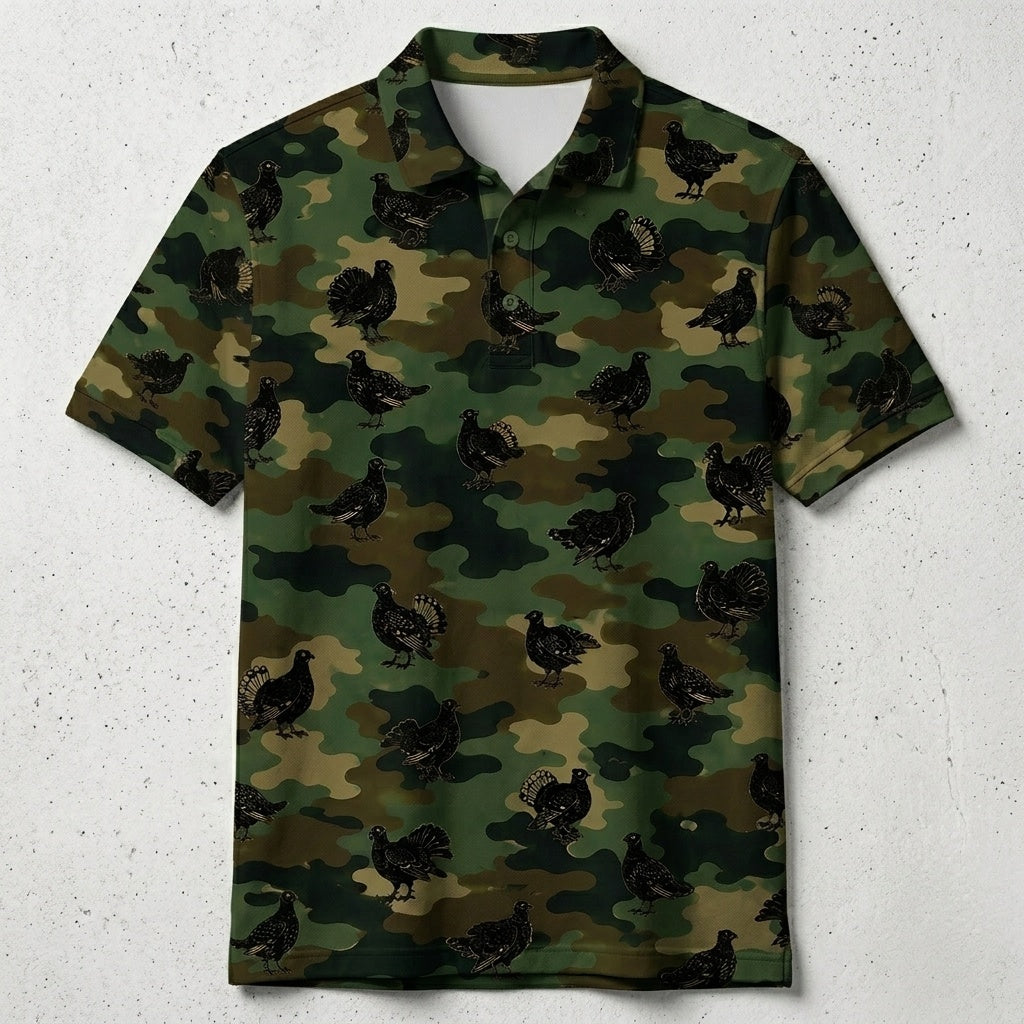 Grouse Camouflage Millitary Men Polo Shirt