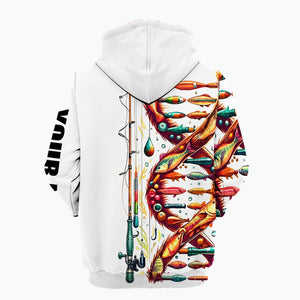 Custom Name Fishing DNA All Over Print Shirt