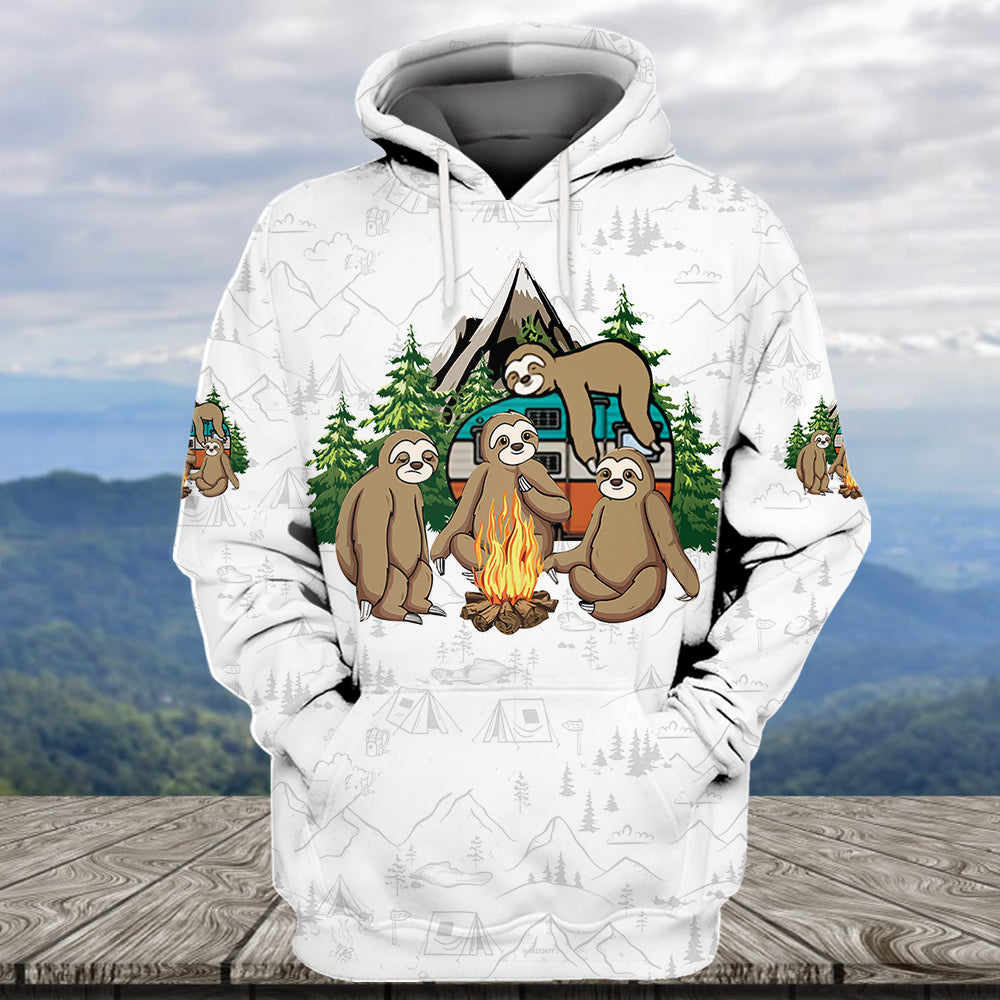 Sloth Camping Team We Will Get There When We Get There All Over Print Shirt