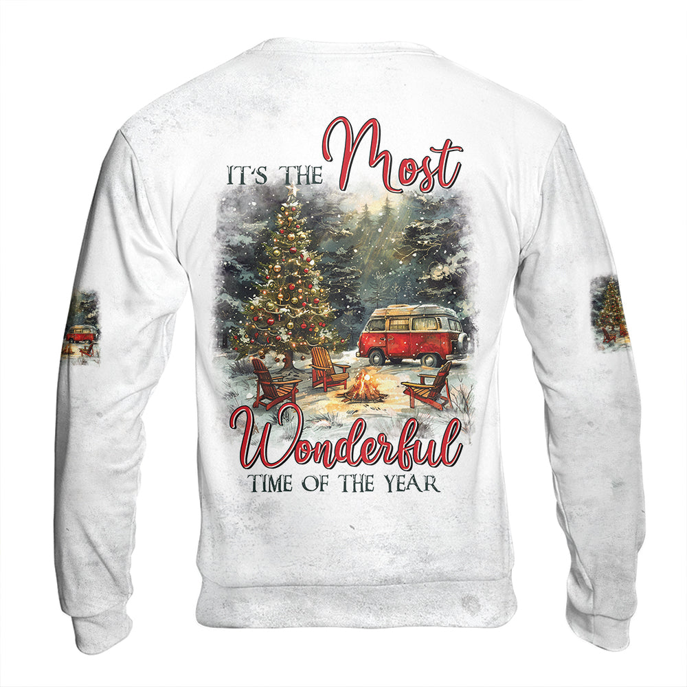 It's The Most Wonderful Time Of Christmas Camping All Over Print Shirt