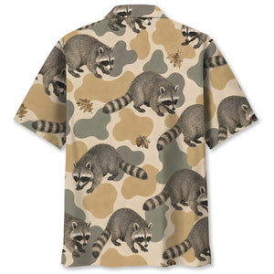 Raccoon Camouflage Hawaiian Shirt