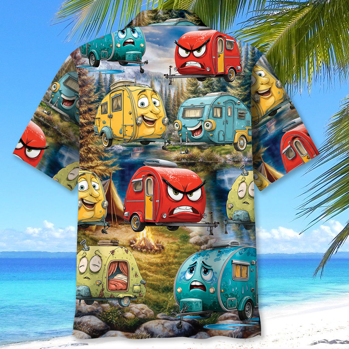 Funny Teardrop Trailer Hawaiian Shirt