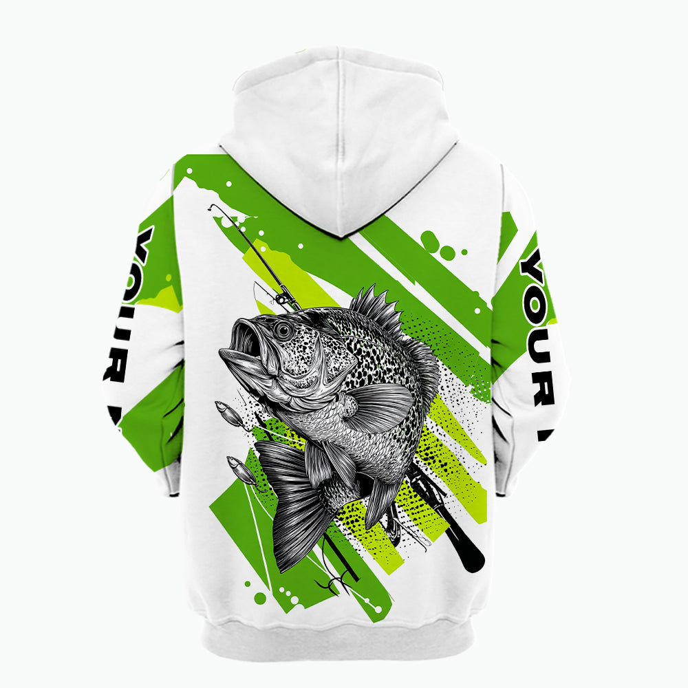 Custom Name Crappie Fish Green All Over Print Shirt