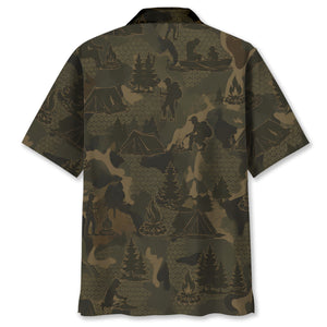Camper Camping Camouflage Hawaiian Shirt