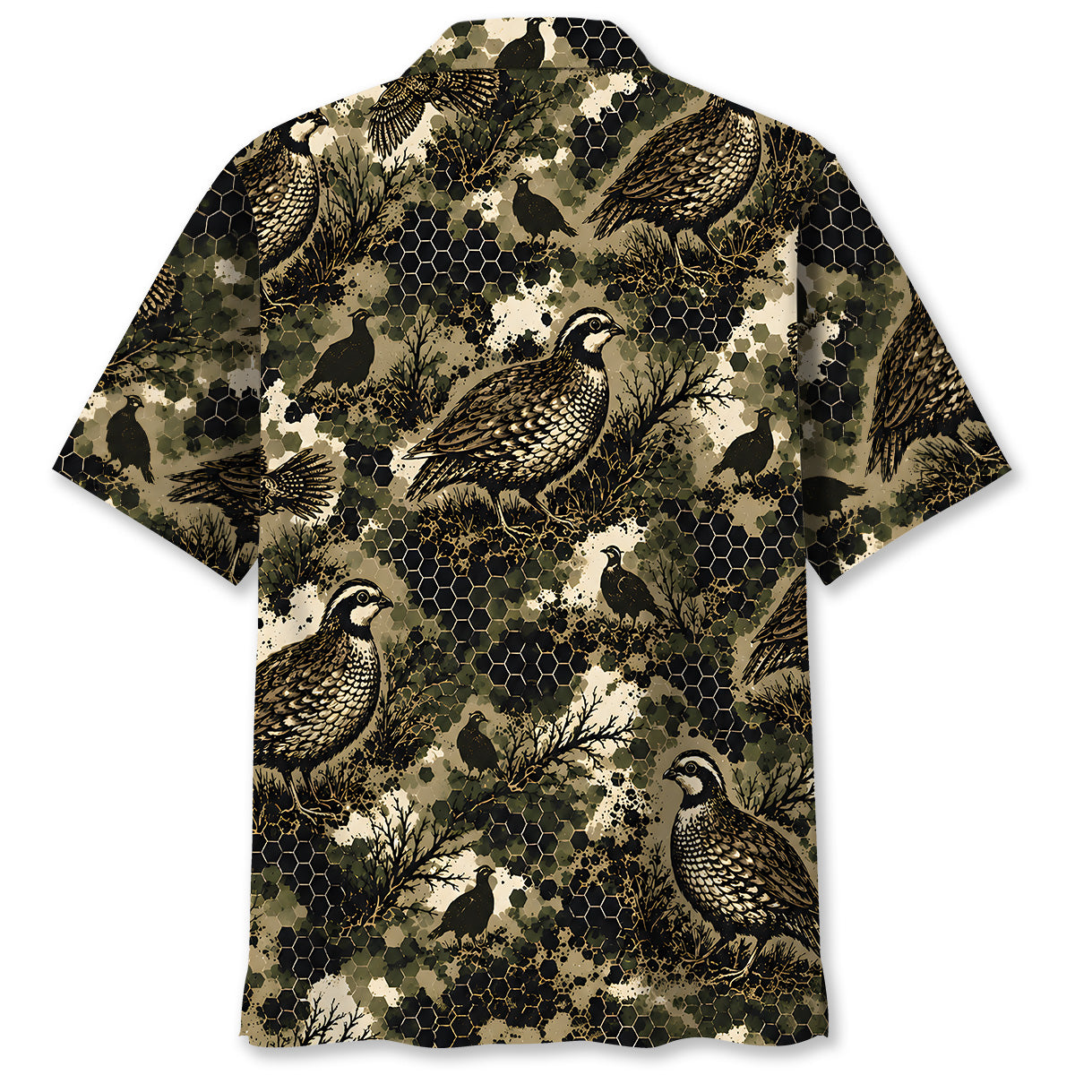Tactical Hexagonal Quail Hunting Camo Hawaiian Shirt