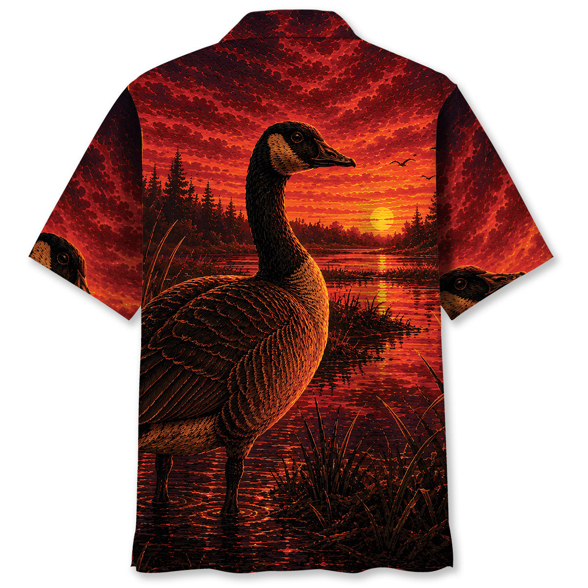 Goose Hunting Burnt Sky Hawaiian Shirt