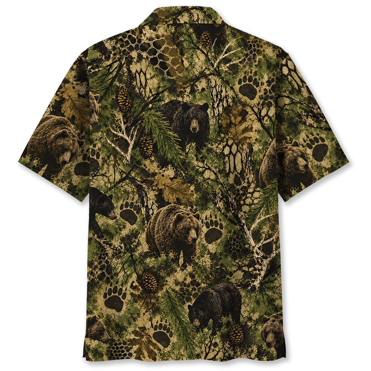 Bear Hunting Hex Camo Hawaiian Shirt