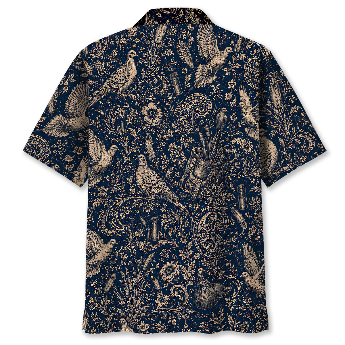 Midnight Dove Hunting Paisley Hawaiian Shirt