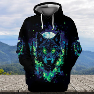Look Deep Into The Nature And You Will Understand Everything Better Wolf All Over Print Shirt