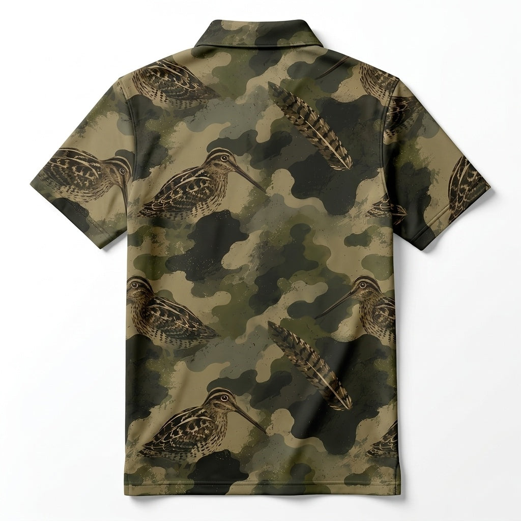 Snipe Camouflage Graphic Pattern Men Polo Shirt
