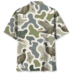 Pheasant Camouflage Hunting Funny Pattern Hawaiian Shirt