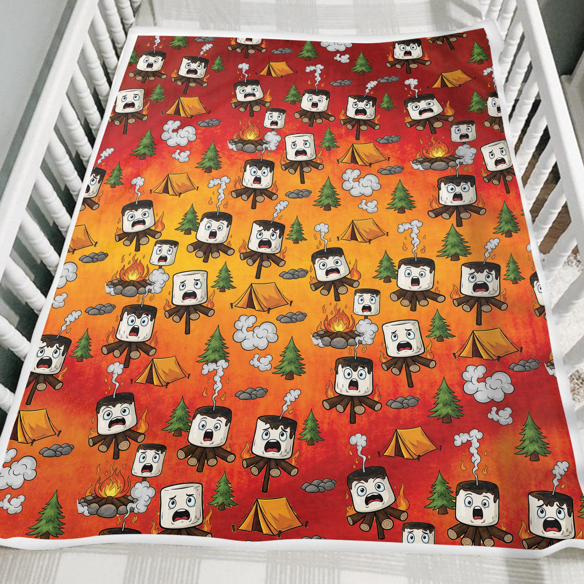 Burnt Marshmallow Camping Fleece Blanket Collection