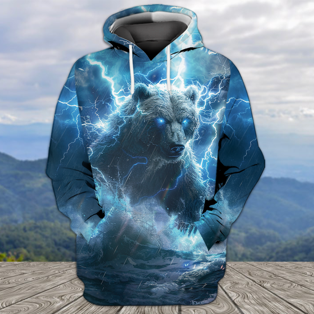 Electric Powerful Bear Awesome Cool All Over Print Shirt