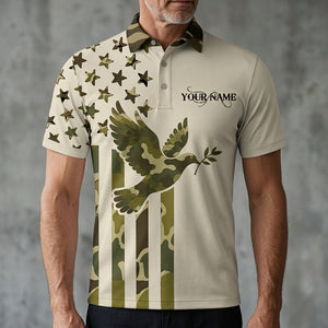 Custom Name Dove Hunting Camouflage Style Men Polo Shirt