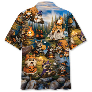 Vintage Cats Camping Hawaiian Shirt